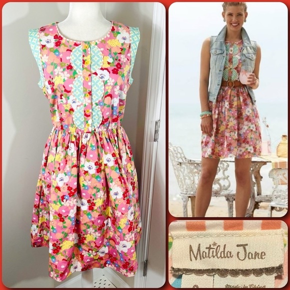 MATILDA JANE Leah Floral Retro Fit & Flare Patchwork Dress - Women’s MEDIUM - Picture 1 of 14